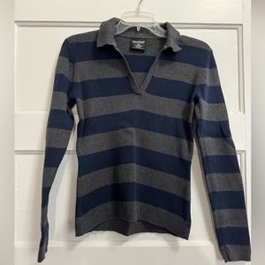 Women’s Polo Jeans Ralph Lauren Gray and Navy  Long Sleeve Sweater Size Large